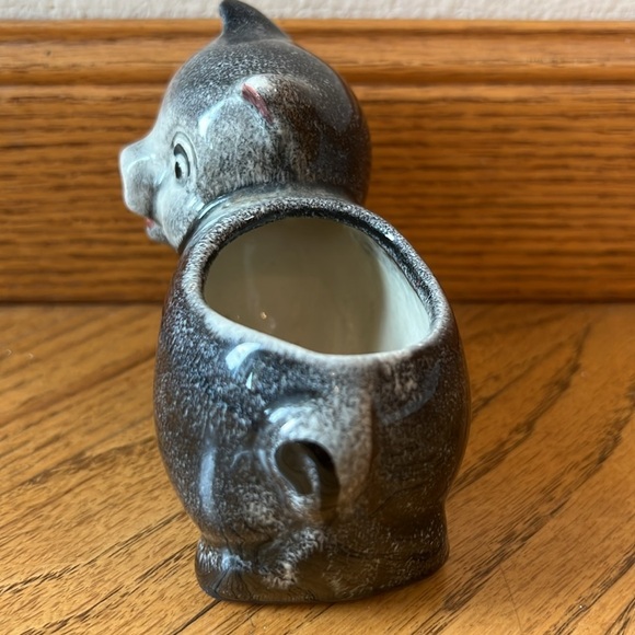 VTG pig planter gray white and pink plants - Picture 7 of 10